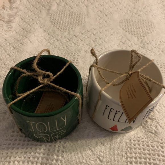 RAE DUNN Christmas Holiday decor candy nuts dish jelly jars GIFT or hostess - Picture 5 of 7